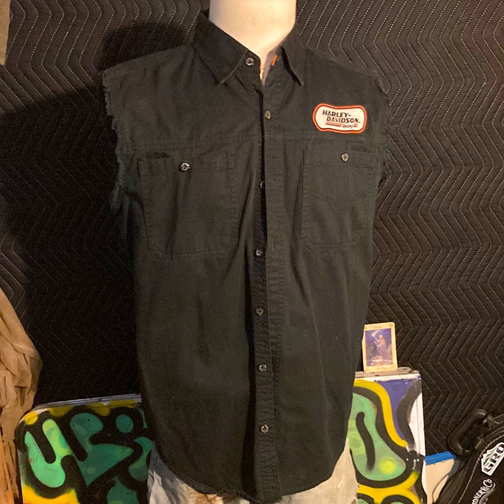 Harley Davidson cutoff mechanic shirt Screaming Eagle edition M